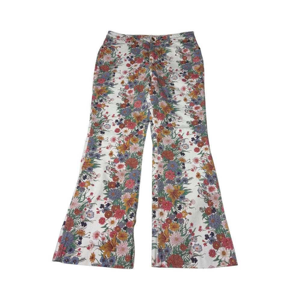 Wrangler Westward High Rise Bootcut Jeans Floral Print Womens 32x29 White Multi